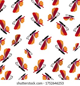
illustration of a butterfly in a flat style. butterfly theme.