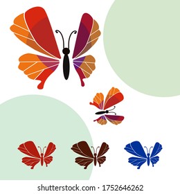 
Illustration eines Schmetterlings im flachen Stil. Schmetterlingsthema.