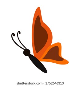 
illustration of a butterfly in a flat style. butterfly theme.