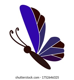 
illustration of a butterfly in a flat style. butterfly theme.