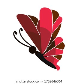 
Illustration eines Schmetterlings im flachen Stil. Schmetterlingsthema.