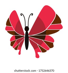 
illustration of a butterfly in a flat style. butterfly theme.