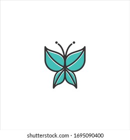 illustration of butterfly logo vector icon. Draw a butterfly line. vector download of butterfly shapes
