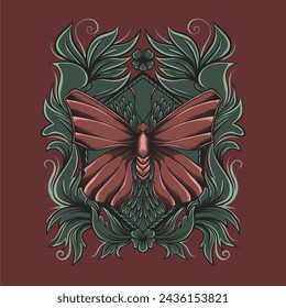 illustration of a butterfly on an ornament