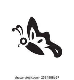 Illustration of butterfly symbol vector curve