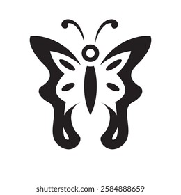 Illustration of butterfly symbol vector curve