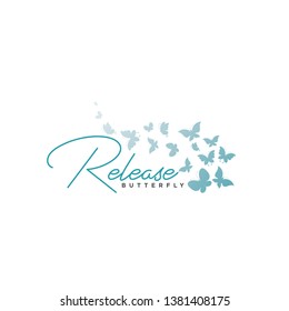 illustration butterfly and typography decoratioin