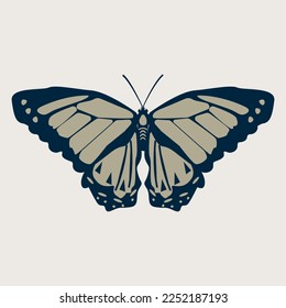 illustration with butterfly. Vector design for paper, fabric and other surface