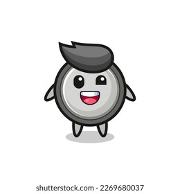 illustration of an button cell character with awkward poses , cute style design for t shirt, sticker, logo element