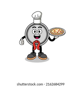 Ilustración de la celda de botón como chef italiano, diseño de carácter