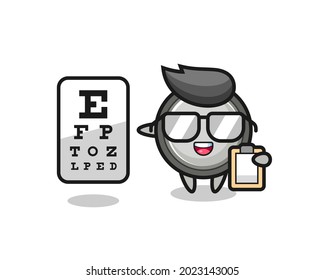 Ilustración de la mascota de la celda botón como oftalmología , diseño de estilo lindo para camiseta, pegatina, elemento logotipo