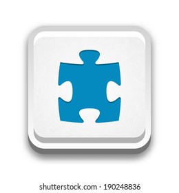 the illustration button with puzzle piece / the button with jigsaw icon / the puzzle