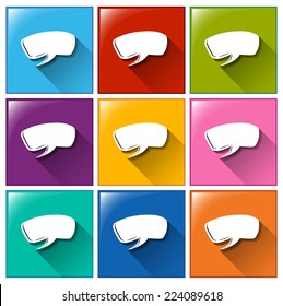 Illustration of the buttons with empty callouts on a white background 