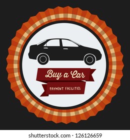 Illustration of buy a car label, car sale,  vector illustration
