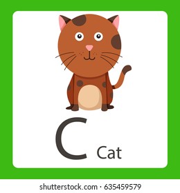 Illustration of c cat card
