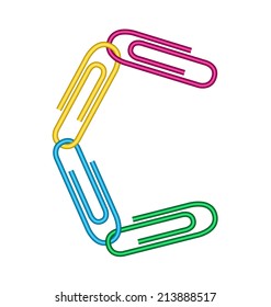 illustration of c letter created with clips