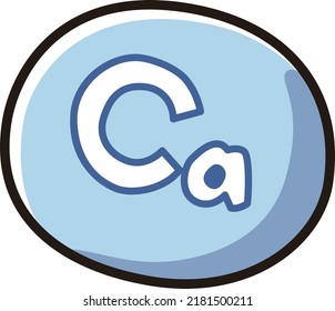 Illustration of Ca (calcium) character