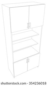 Illustration of cabinet on white background. Vector illustration