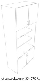 Illustration of cabinet on white background, vector