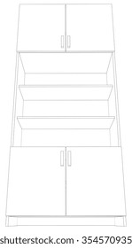 Illustration of cabinet on white background, vector
