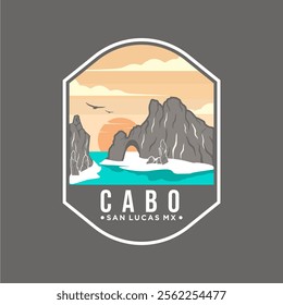 Illustration of the Cabo San Lucas Emblem patch logo on a dark background