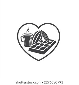illustration of cacao,plantation products,chocolate, vector art.