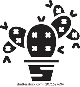 The illustration of cactus icon vector.