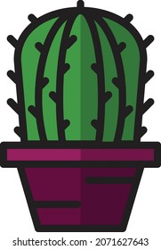 The illustration of cactus icon vector.