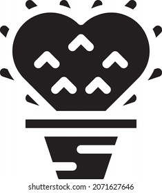 The illustration of cactus icon vector.