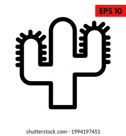 Illustration of cactus line icon