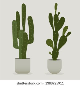 Illustration of Cactus in a pot	
