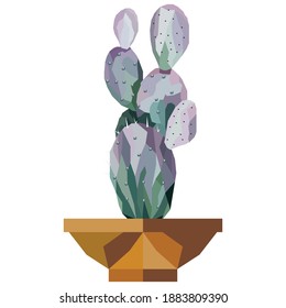  Illustration of cactus tree in a pot with low poly design vector. Gradient, polygonal.