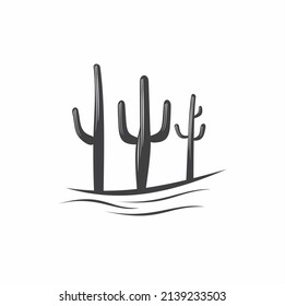 illustration of cactus tree, vector art.