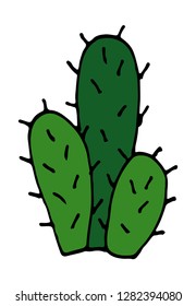 illustration of Cactus vector doodle cartoon Hand drawn