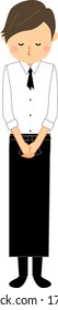 It is an illustration of a cafe clerk bowing.