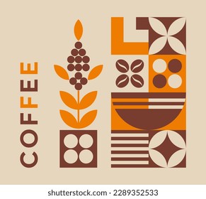 Illustration for cafe and restaurant menus. Package with coffee branch. Packaging design for shop.