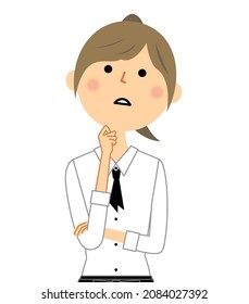 It is an illustration of a cafe staff thinking.