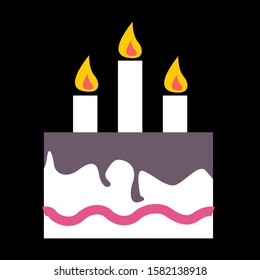 illustration of cake icon, sticker,tshirt print, vector illustration