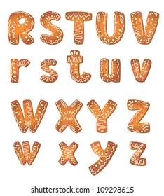 illustration of a cake letters set R-Z