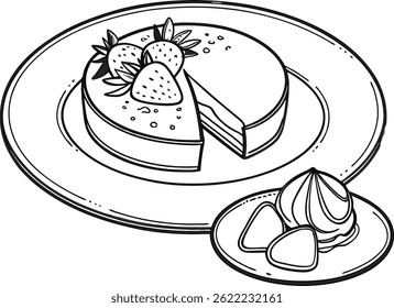 illustration of a cake on a plate	