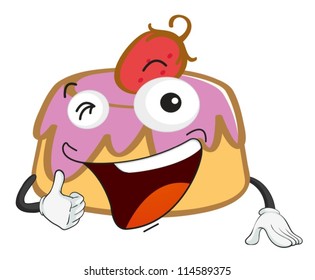 illustration of cake on a white background