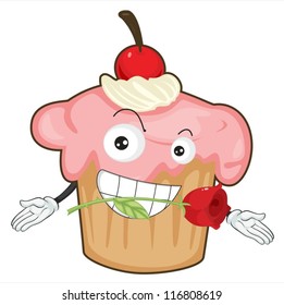 ilustración de una tarta sobre un fondo blanco