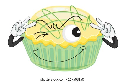 ilustración de una tarta sobre un fondo blanco