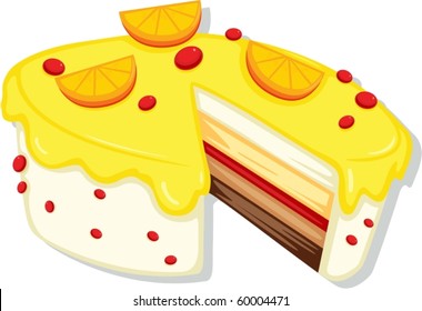 Illustration von Kuchen auf weißem Hintergrund