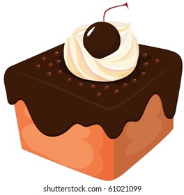 ilustración de una tarta sobre un fondo blanco
