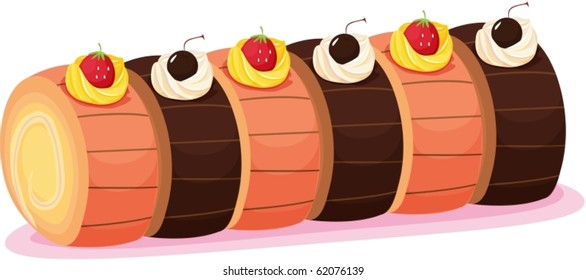 ilustración de una tarta sobre un fondo blanco