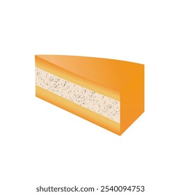 illustration of cake slice with cream filling