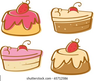 illustration of cakes on a white background
