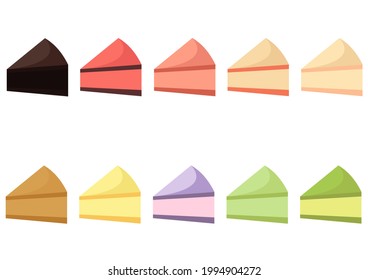 illustration of cakes with various flavors and bright colors