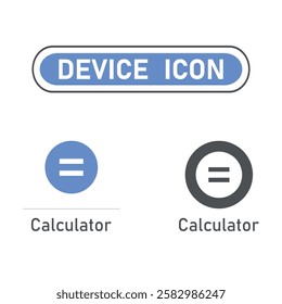 Illustration of calculator icon set.